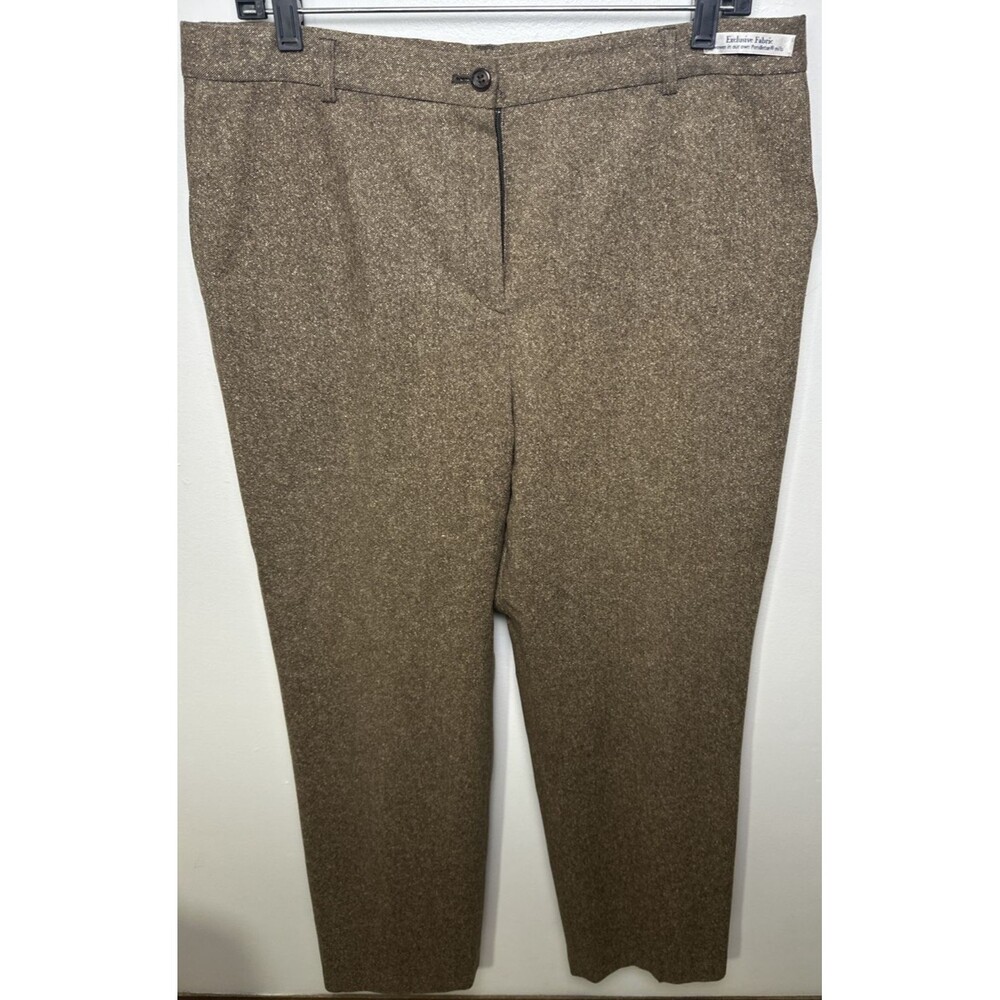 Vintage Pendleton Women’s Size 14 Brown Speckled Virgin Wool Silk Trousers